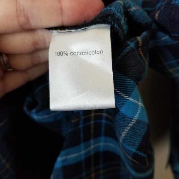 NWT Pam & Gela Tie Back Plaid Blue Tartan Tunic Shirt L - Picture 6 of 8